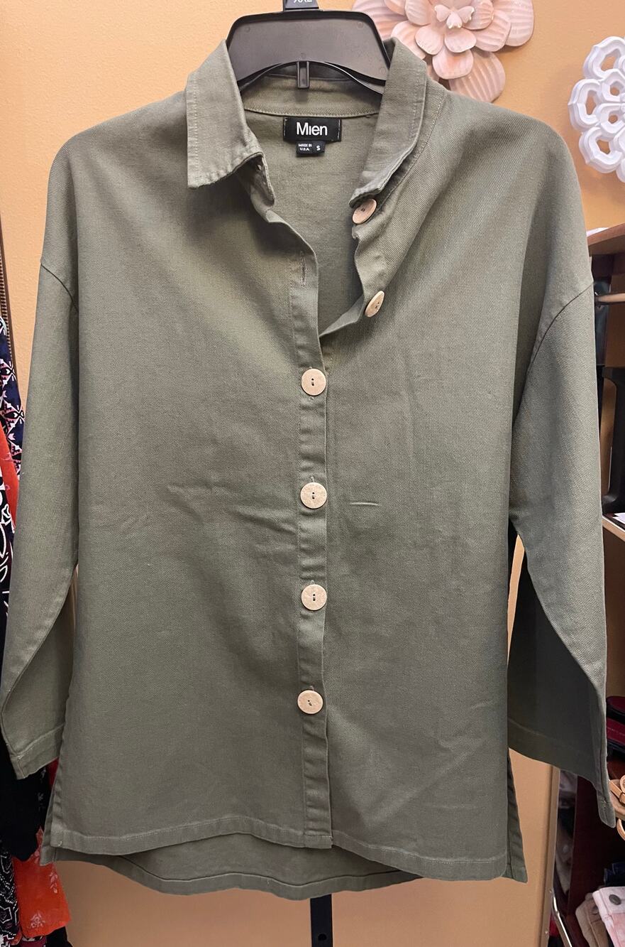 Mien Oversized Painter shirt Shacket meadow Small Anthropologie button up